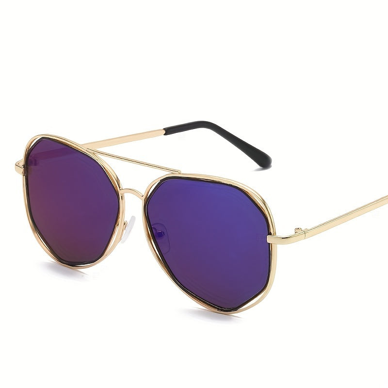 Hollow Metal Aviator Sunglasses UV400