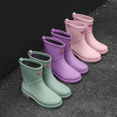 Waterproof Non-slip Rain Boots Comfortable Medium Tube Women's Footwear