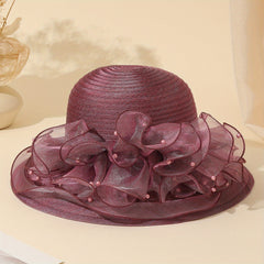 Organza Bucket Hat Mesh Breathable UV Protection Sun Hat Women