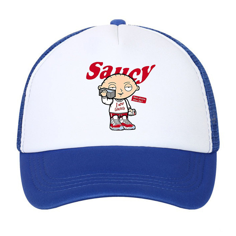 Sunshade Adjustable Baseball Cap with Cartoon Embroidery