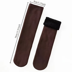Plush Lined Crew Socks Unisex Warm Hosiery