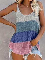 Striped Knitted Cami Top Beach Casual Top