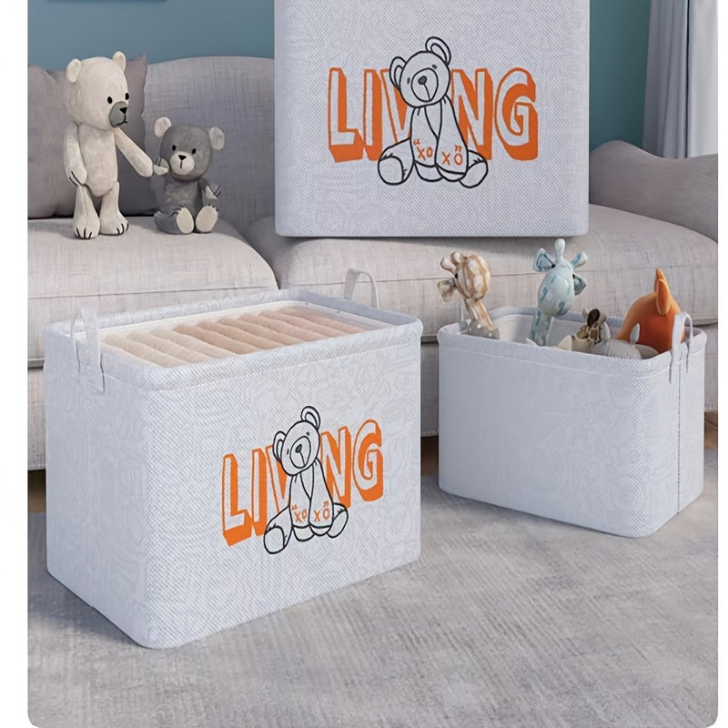 2pcs Home Fabric Children's Clothes Toys Storage Basket