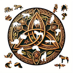Vintage Art Wooden Puzzle Celtic Knot Stress Relief Activity Festive Gift