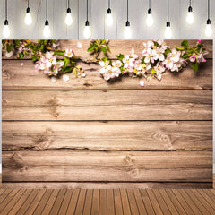Wood Wall Photography Backdrop Spring Flowers 4x91 Birthday Party Photo Backgrou