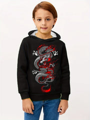 3D Chinese Dragon Graphic Hoodie for Kids