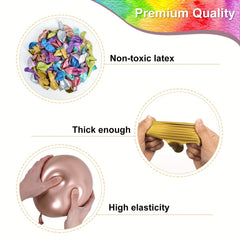 150pcs Metallic Balloons Assorted Colors Latex Balloons Wedding Birthday