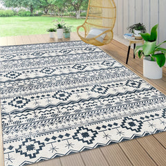 Large Bohemian Reversible Mats Non-slip Plastic Straw Rug Outdoor Area Rug