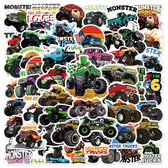 50 Monster Truck Stickers for Helmets Skateboards Water Bottles Laptops