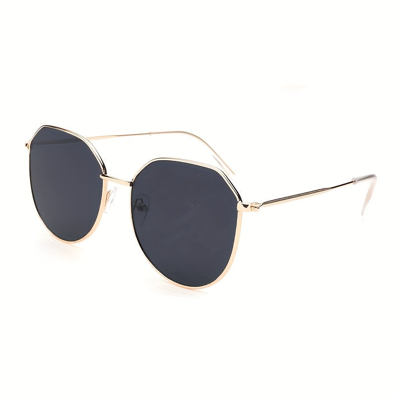 Geometric Sunglasses with Metal Frame