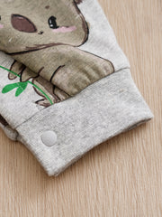 Newborn Cotton Romper Koala Print Long Sleeve Baby Bodysuit