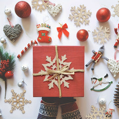 30pcs Kids' Christmas Crafts Snowflake Wooden Chips Decoration