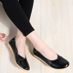 Women's Solid Flat Loafers Lightweight Round Toe Soft sole Non slip Shoes
