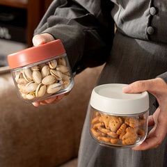 2pcs Kitchen Glass Sealed Jar With Lid Small Moisture-proof Storage Jar