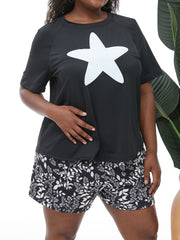 Star Print Top & Shorts Two Piece Set