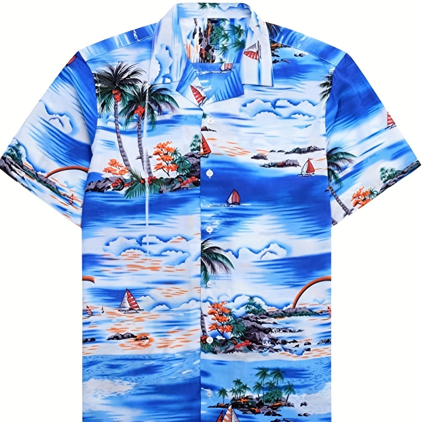 Tropical Island Casual Hawaiian Shirt - Men's Summer Vacation Resort Tops