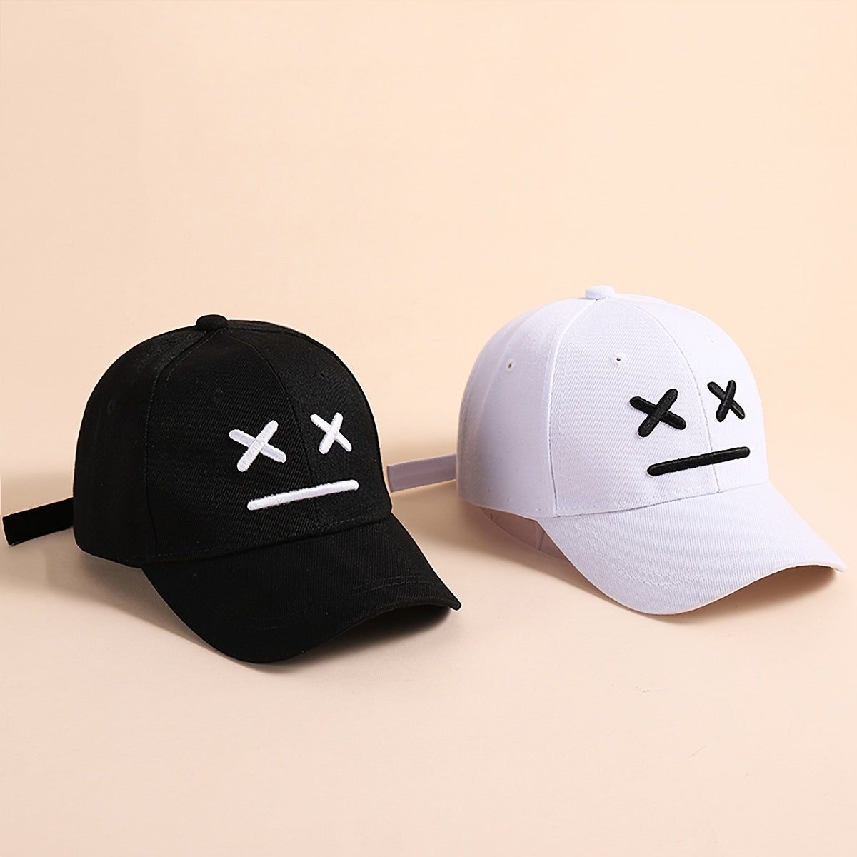 Boys Casual Baseball Cap UV Protection Embroidered Face Expression Cap
