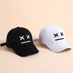 Boys Casual Baseball Cap UV Protection Embroidered Face Expression Cap