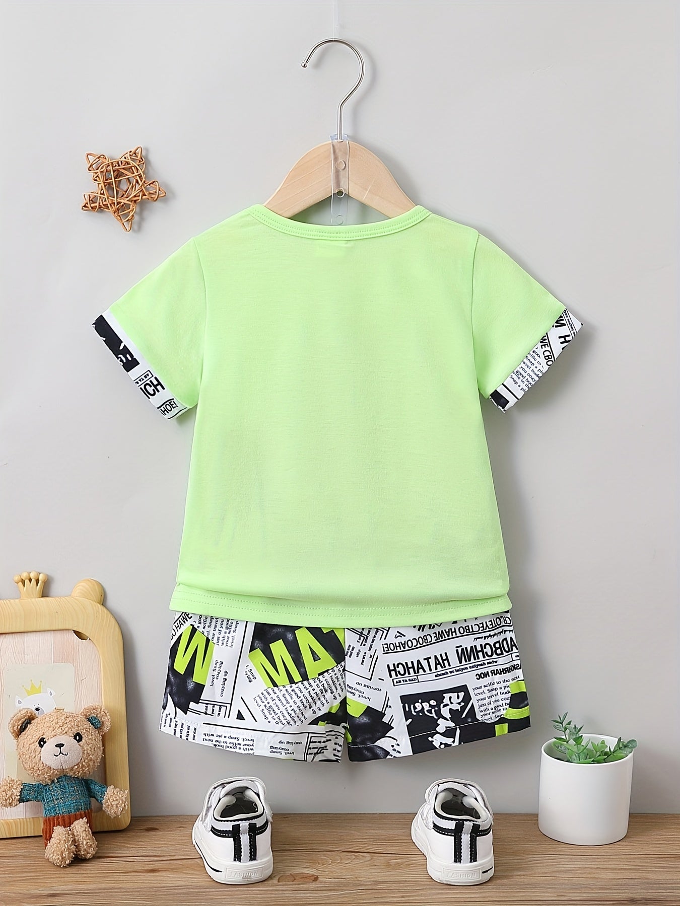 Boys Motorcycle Casual Outfit with T-shirt, Shorts & Bag for Summer Kids