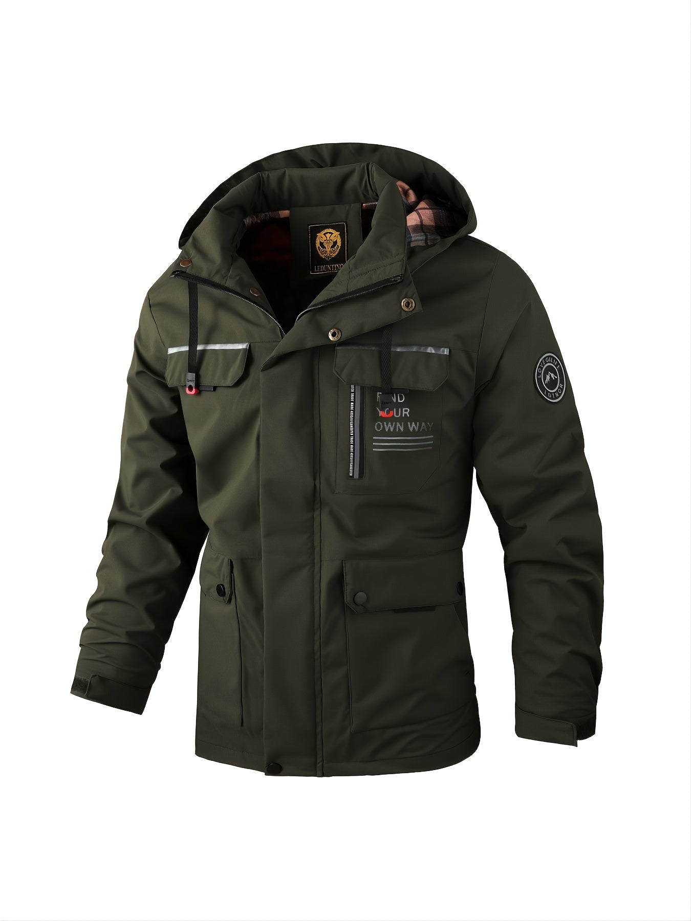 Men's Letter Print Baseball Jacket Waterproof Sports Jacket