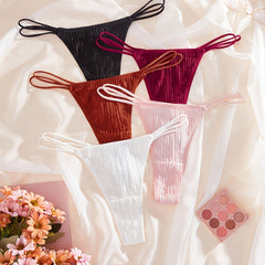 5pcs Cut Out Thongs Low Waist Panties Women's Lingerie