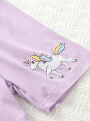 Toddler Girls' Unicorn Graphic Shorts Stretchy Comfy Bike Shorts Dance Outwear