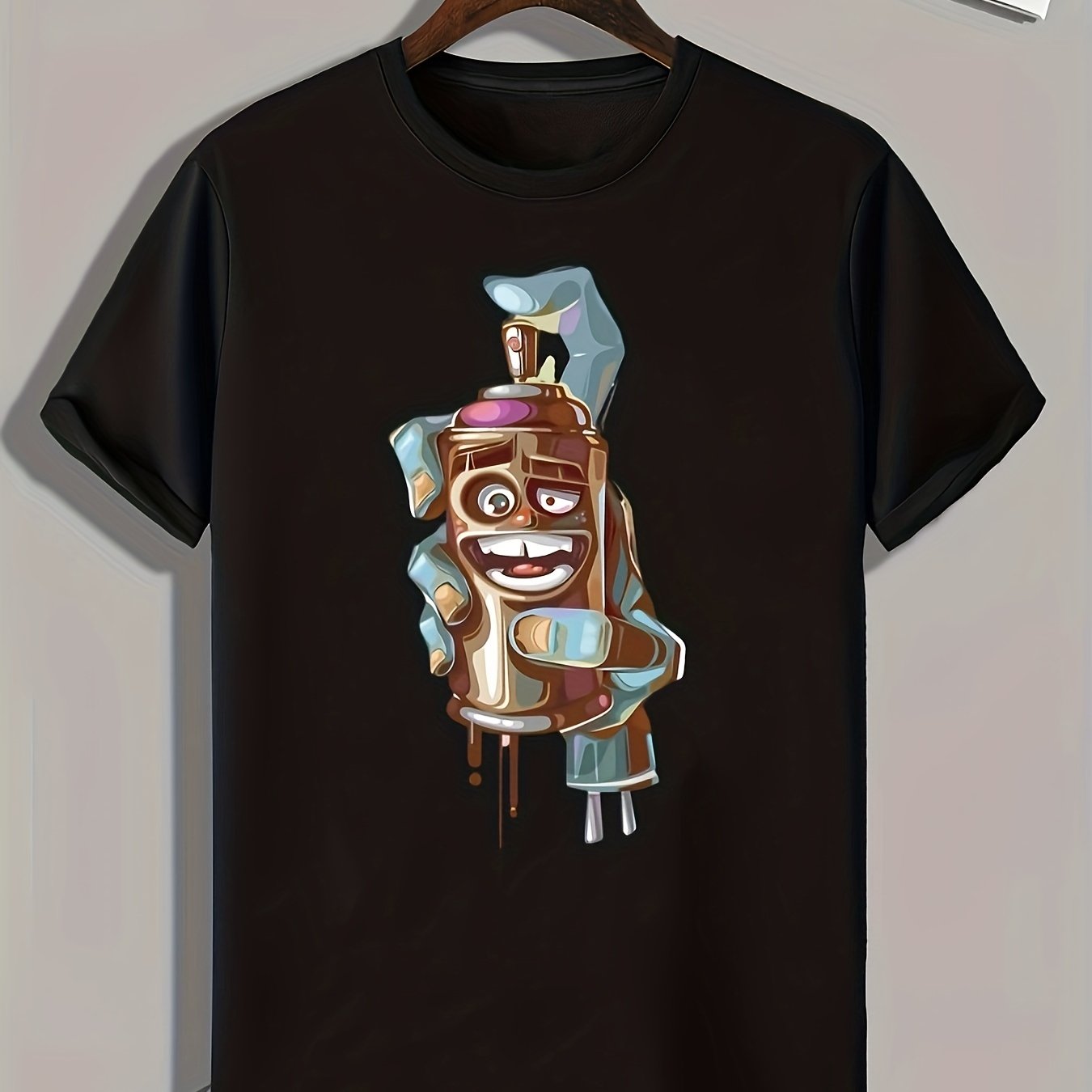 Spray Print Men's Graphic T shirt Casual Comfy Tees For Summer