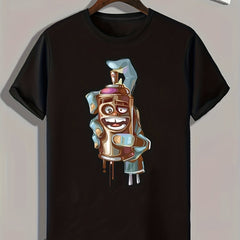 Spray Print Men's Graphic T shirt Casual Comfy Tees For Summer