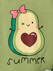 Baby Girls Avocado Sunflower Romper Outfit