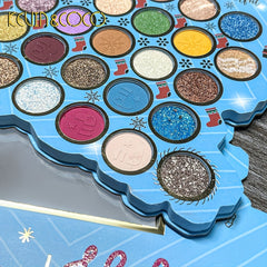 28-Color Sparkle Eyeshadow Palette with Pearly Finish - Snow Night Carnival