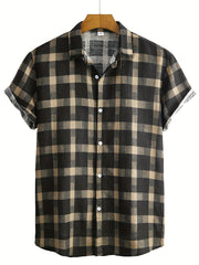 Men's Retro Ethnic Print Camp Collar Bowling Shirt