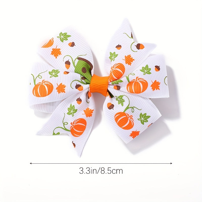 2pcs Halloween Bow Hair Clips Multicolor Sets for Baby Girls