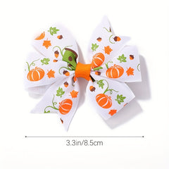 2pcs Halloween Bow Hair Clips Multicolor Sets for Baby Girls