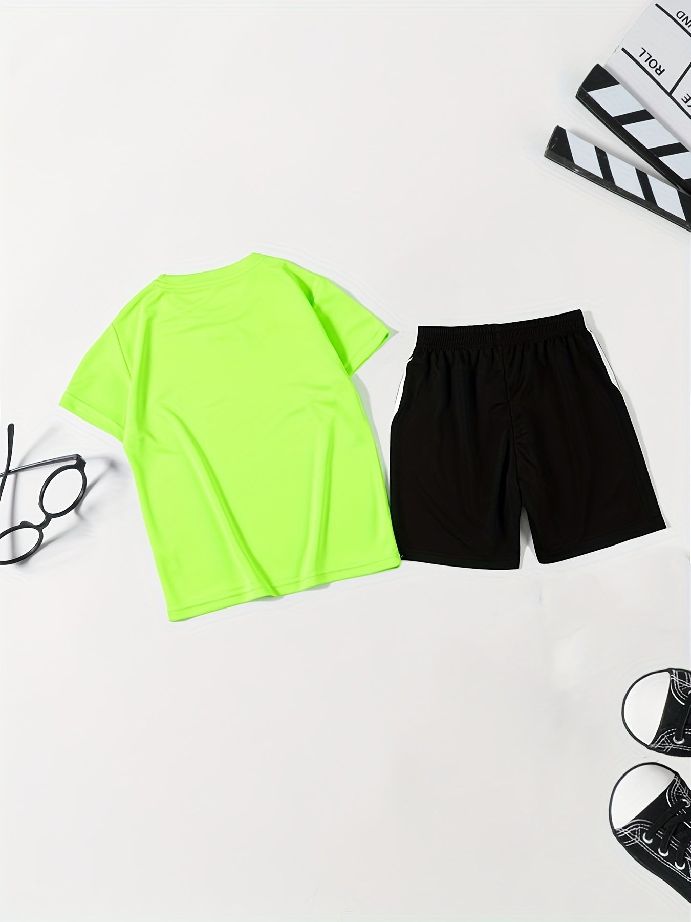 Boy's Quick Drying Sports Suit Breathable Two-piece Shorts & T-shirt Set