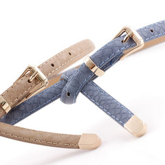 Snake Pattern Thin Belt for Women Fashionable Dress Jeans Belt