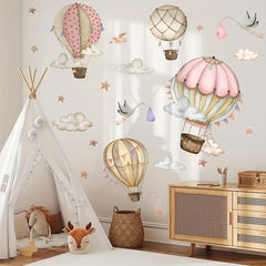 2pcs Hot Air Balloon Cloud Wall Decals Self Adhesive Wall Stickers