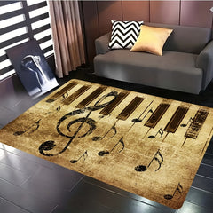 Retro Music Note Area Rug Non Slip Floor Mat Door Mats Carpet