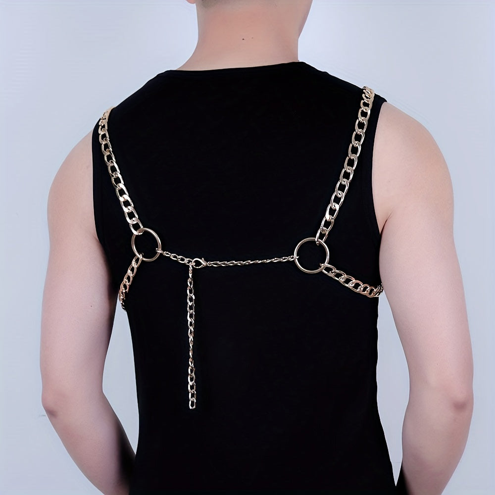 Men's Metal Harness Belt Hollow Chain Club Accessory