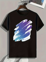 Colorful Stroke Print Men's Graphic T shirt for Summer