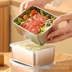 Stainless Steel Preservation Box With Lid - Creative Multifunctional Storage