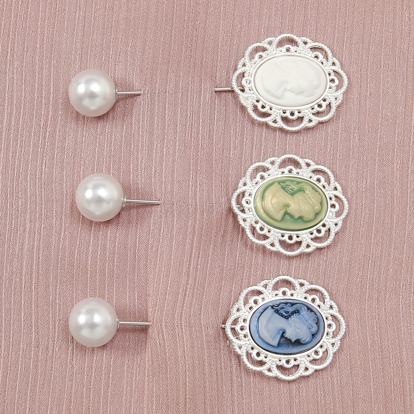 4pcs Faux Pearl Scarf Pin Hijab Shawl Clip Dress Shirt Accessories
