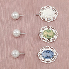 4pcs Faux Pearl Scarf Pin Hijab Shawl Clip Dress Shirt Accessories