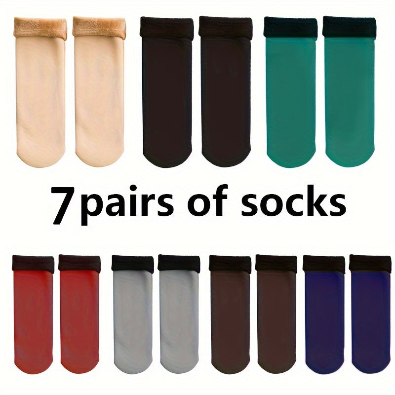 Plush Lined Mid Tube Socks Women's Stockings