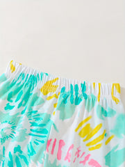Tie Dye Kid's Pajamas Set Long Sleeve Top & Pants