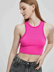 Moisture Wicking Crop Tank Tops Sleeveless Fitness Workout Sports Tops