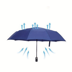 Double Layer Auto Umbrella 10 Ribs Leather Handle