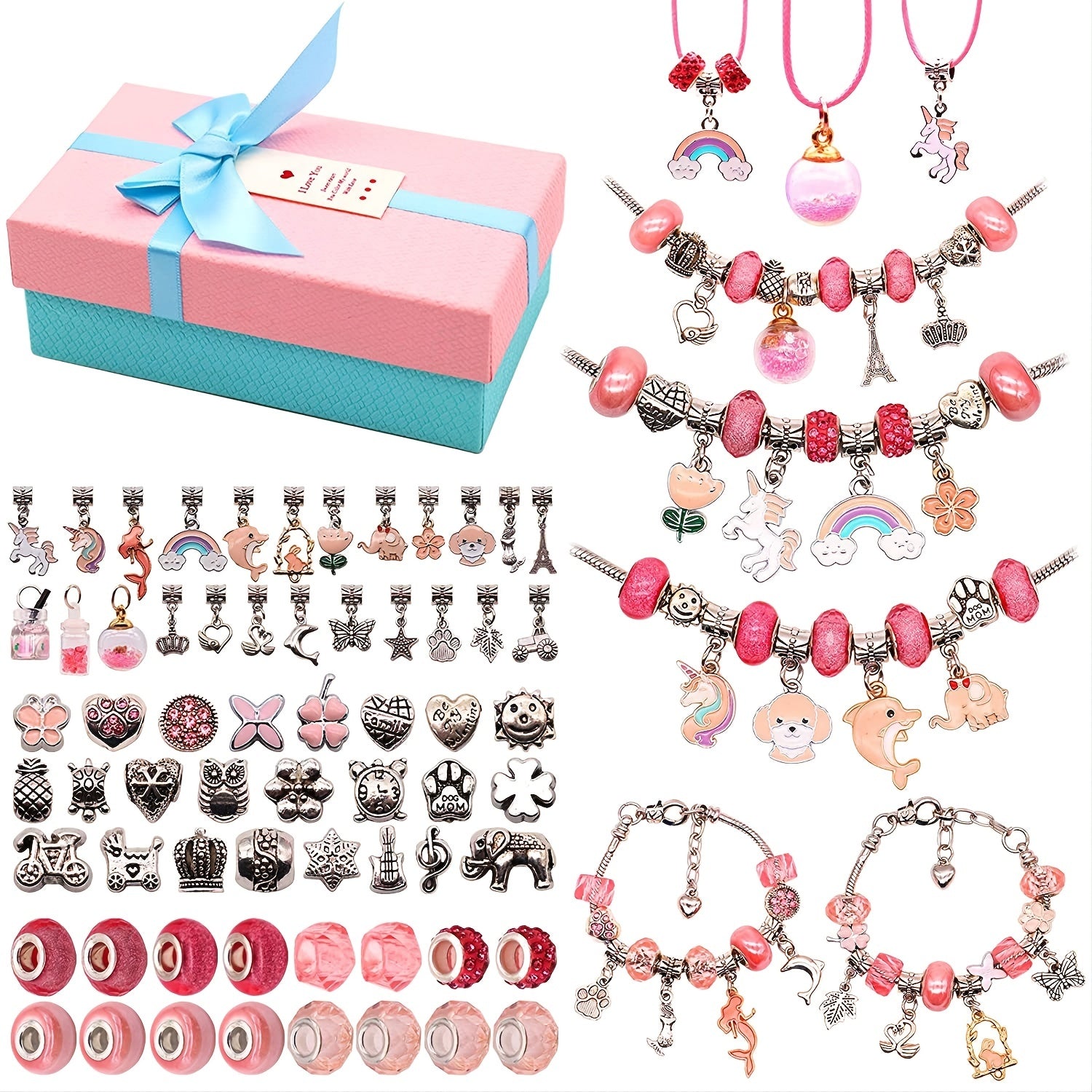 DIY Charm Bracelet Making Kit with Beads for Girls & Adults