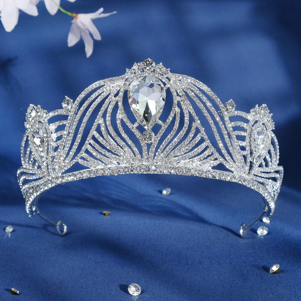 Crystal Queen Crown Wedding Tiara Quinceanera Headpiece