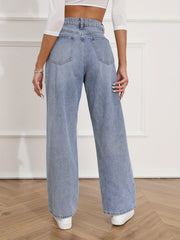 High Waist Distressed Baggy Denim Jeans