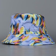 Reversible Fisherman Cap Water Pattern Print Bucket Hat Vintage Lightweight Seas